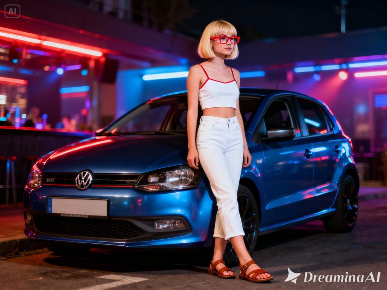 dreamina-2025-12-03-5517-Eine Dame mit kurzer blonden Bob-Frisur,...